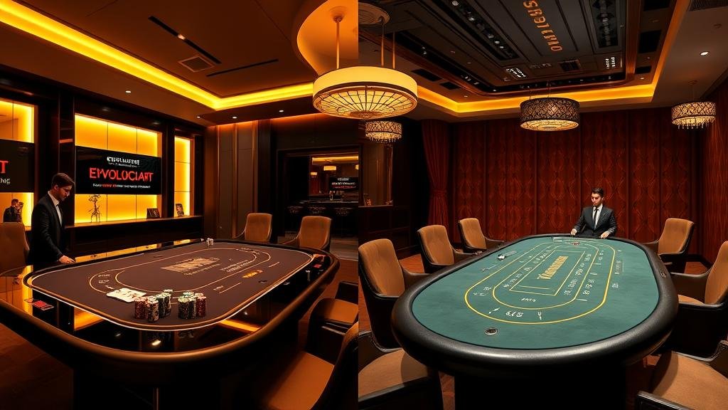 การบีบไพ่บาคาร่าในห้อง Evolution Gaming