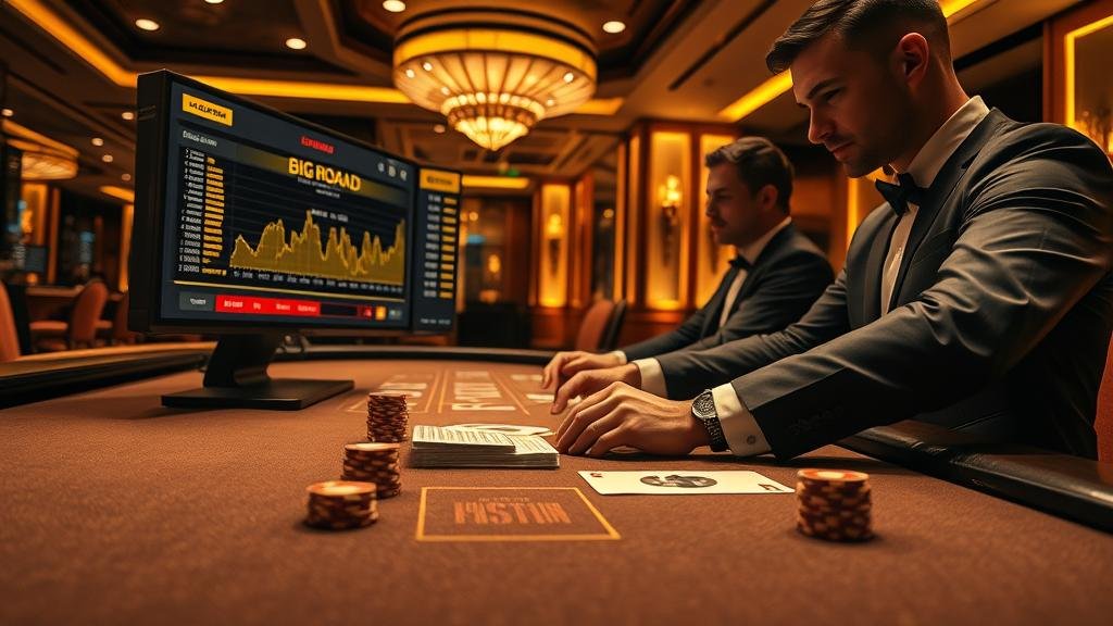 ตัวอย่างเค้าไพ่ถนนตาโต (Big Road) ในเกมบาคาร่า