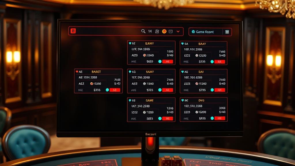 หน้าจอเกมบาคาร่าจากค่าย WM, BG, PP, Evolution