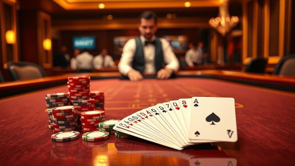 ภาพการออกไพ่บาคาร่าพร้อมแสดงรูปแบบเค้าไพ่