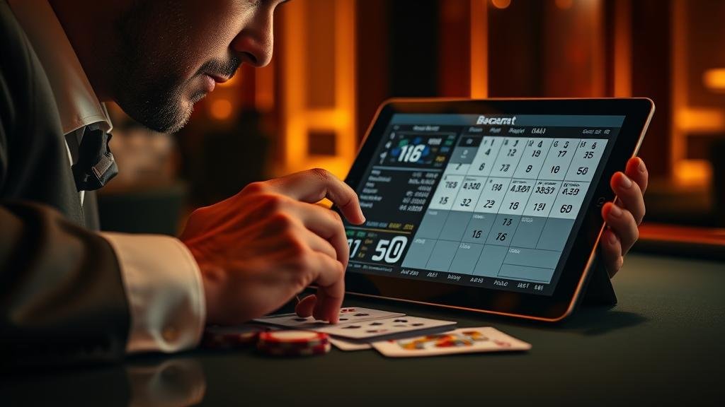 หน้าจอวิเคราะห์บาคาร่าบนแท็บเล็ต