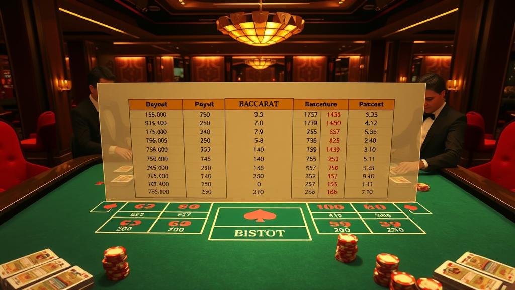 หน้าจอแสดงสถิติและรูปแบบไพ่บาคาร่า