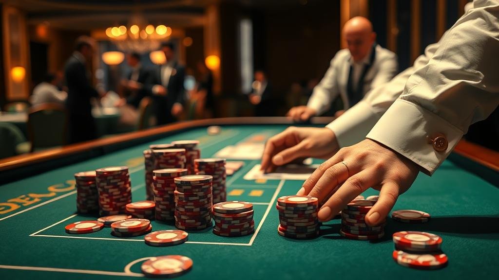 ผู้เล่นกำลังวิเคราะห์เค้าไพ่บาคาร่าในห้องฟ้า HD