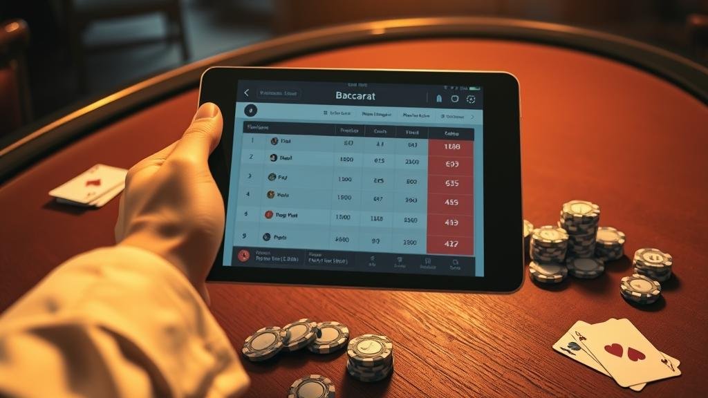 การเลือกห้องบาคาร่าบนแท็บเล็ต