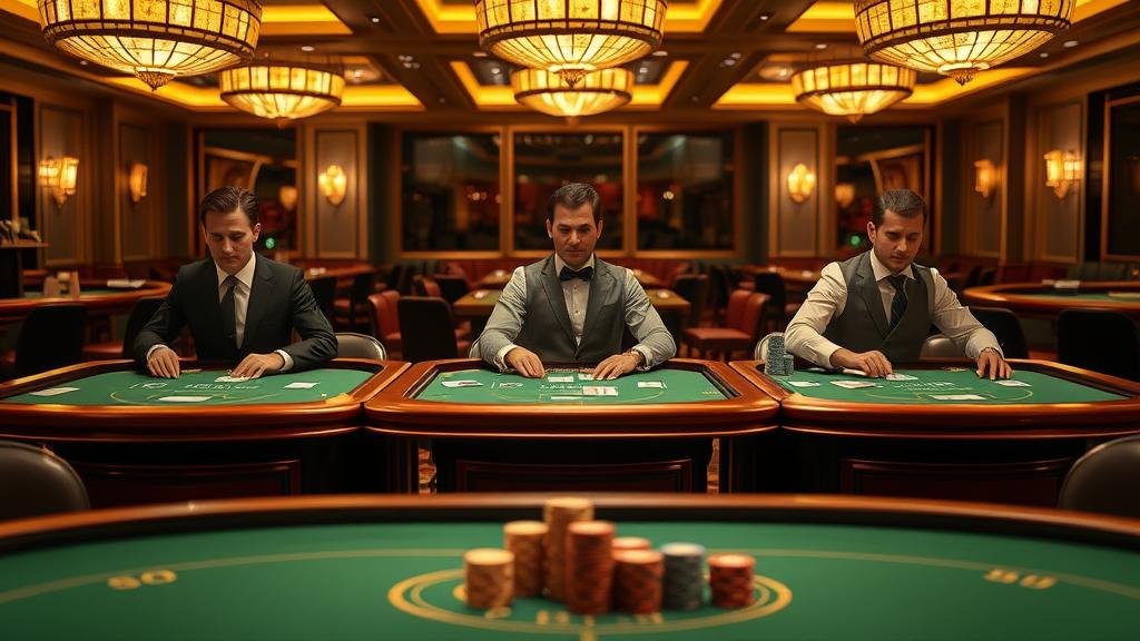 ดีลเลอร์กำลังแจกไพ่บาคาร่าจาก Entwine Tech