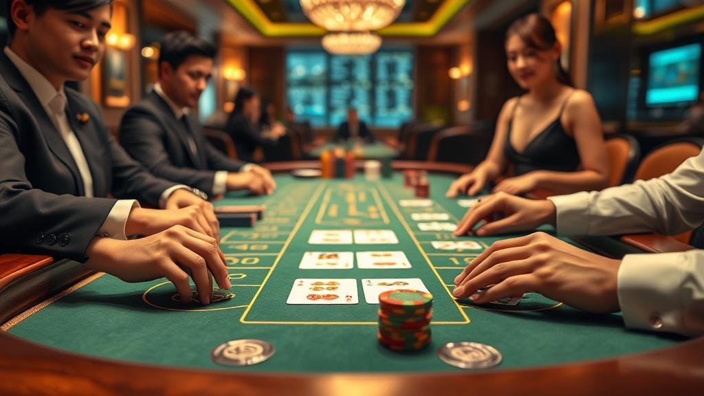 ตัวอย่างเค้าไพ่ปิงปองยาวในบาคาร่า