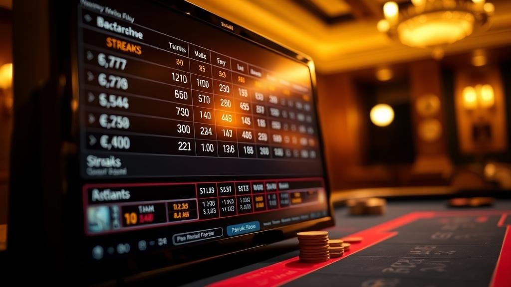 ตารางสถิติบาคาร่า แสดงเค้าไพ่และสตรีค