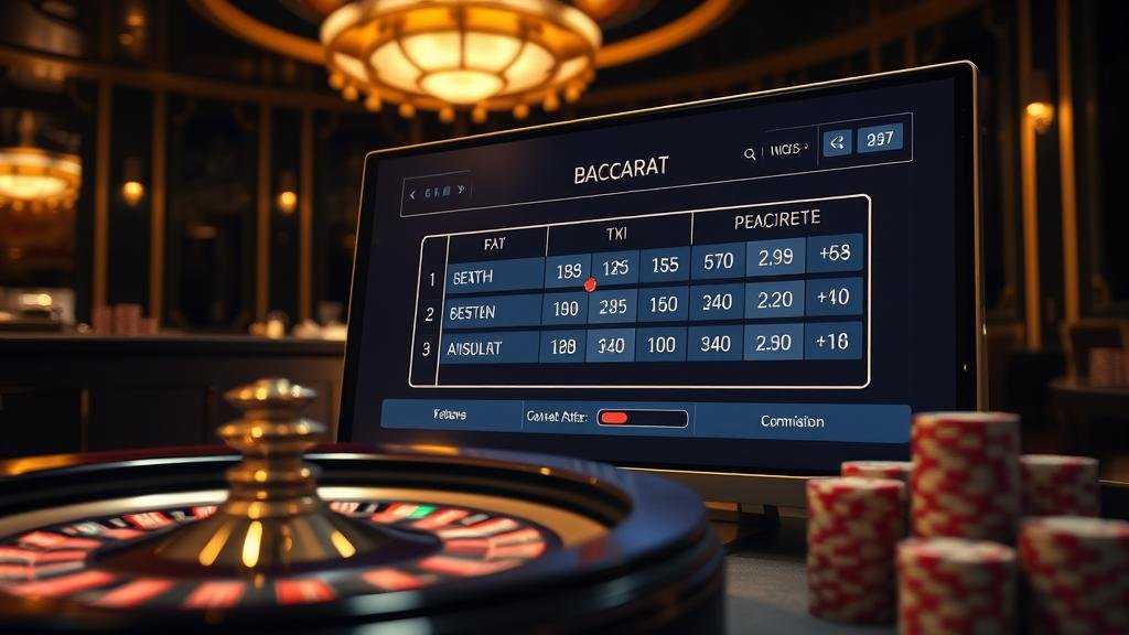 ตารางแสดงรูปแบบเค้าไพ่บาคาร่าต่างๆ