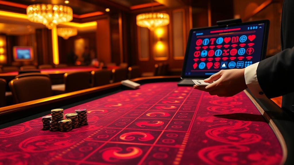 นักพนันกำลังวิเคราะห์เค้าไพ่บาคาร่าบนมือถือ