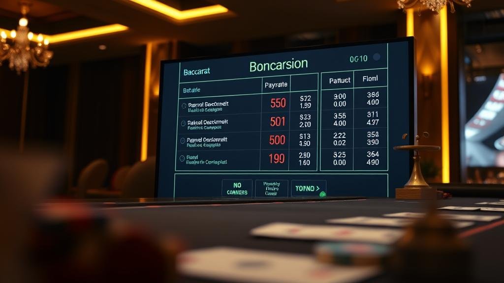 ตารางแสดงเค้าไพ่บาคาร่า