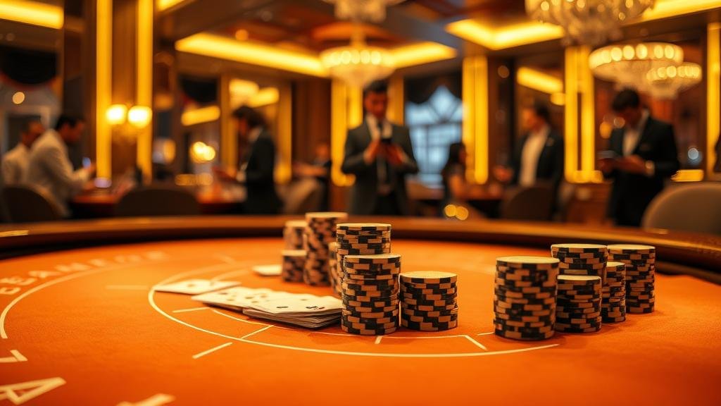 เค้าไพ่บาคาร่าบนหน้าจอแท็บเล็ต