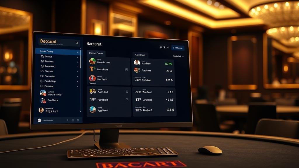 หน้าจอแสดงสถิติและรูปแบบไพ่บาคาร่าบนแอปเดสก์ท็อป