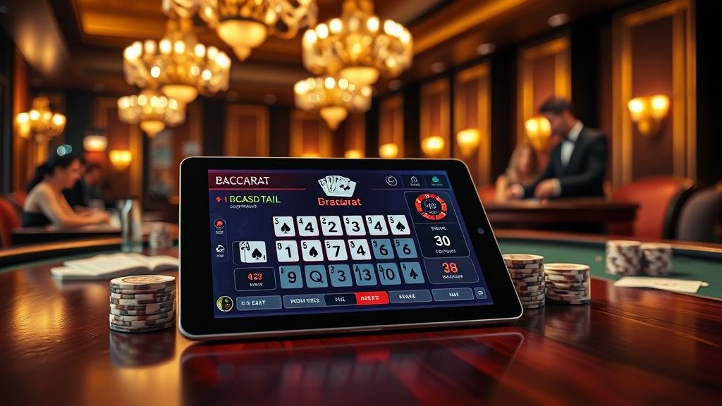 การอ่านเค้าไพ่บาคาร่าแบบสองตัดบนแท็บเล็ต