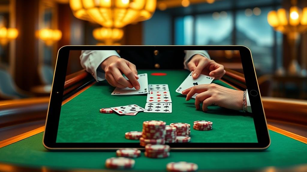 เค้าไพ่มังกรในบาคาร่าบนแท็บเล็ต