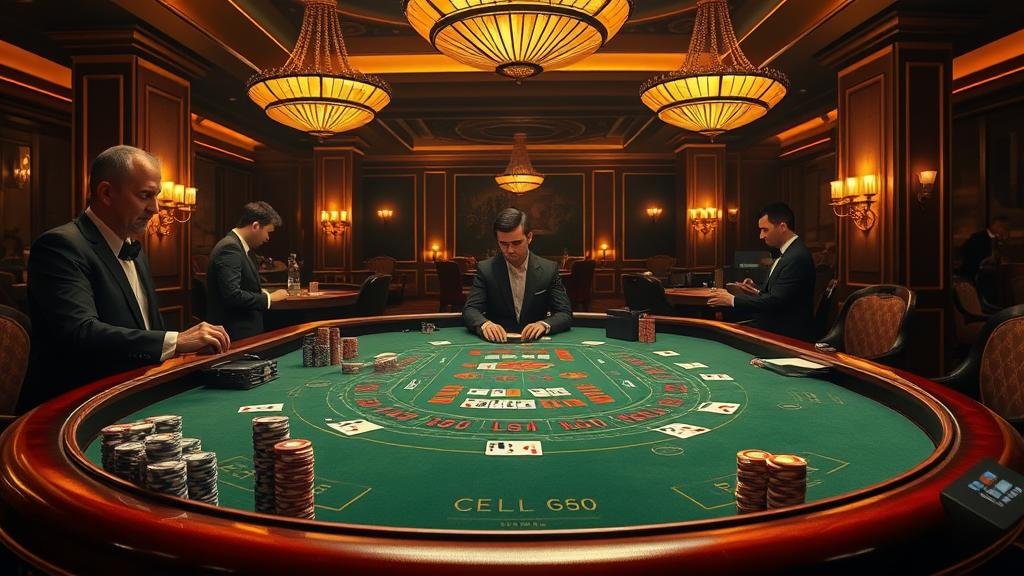 มือถือชิปคาสิโนบนโต๊ะบาคาร่า