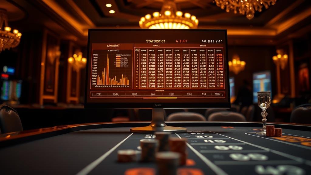 นักพนันกำลังวิเคราะห์เกมบาคาร่าบนเดสก์ท็อป