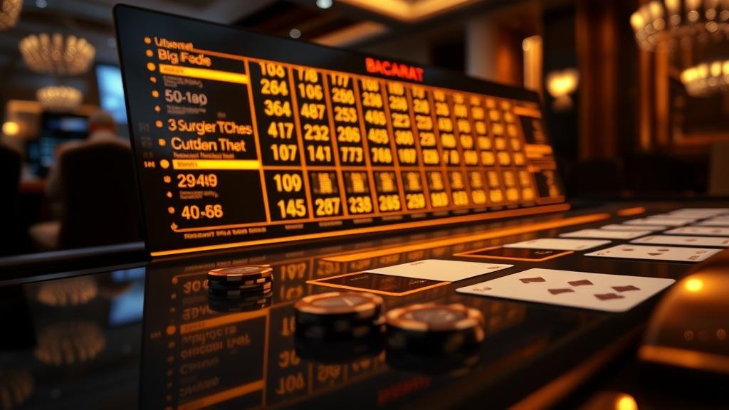 ตารางสถิติเค้าไพ่บาคาร่าแบบละเอียด