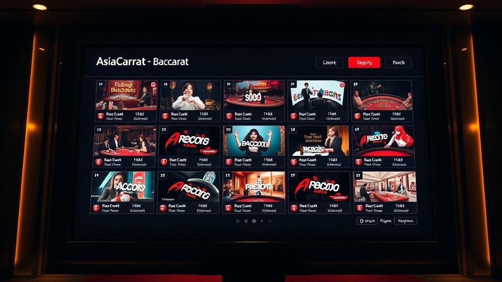 ตารางแสดงเค้าไพ่บาคาร่า