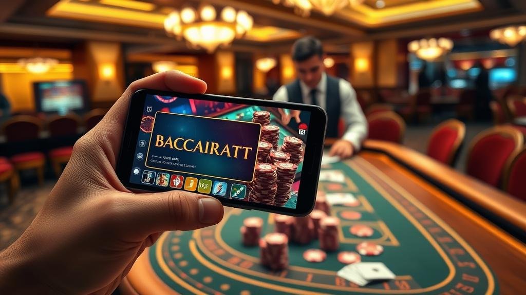การเลือกห้องและวิเคราะห์เกมบาคาร่าบนแท็บเล็ต