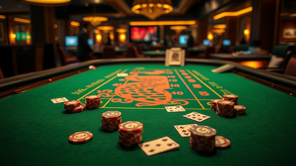 หน้าจอเกมบาคาร่า แสดงสถิติและตัวเลือกการเดิมพัน