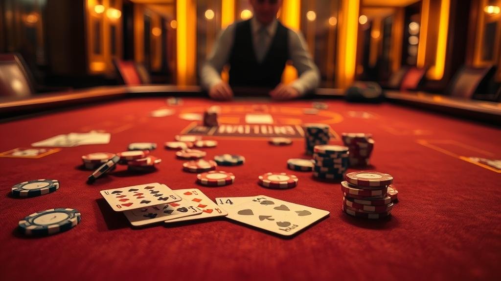 ภาพการเล่นบาคาร่าบนโต๊ะจริง