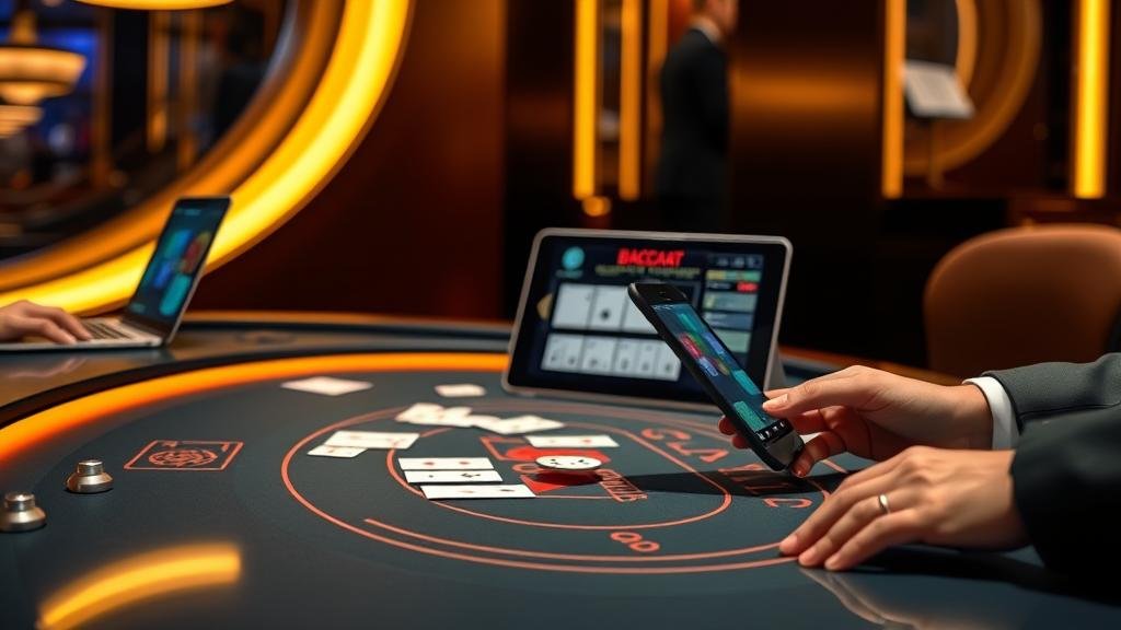 การเลือกห้องบาคาร่าบนแท็บเล็ต