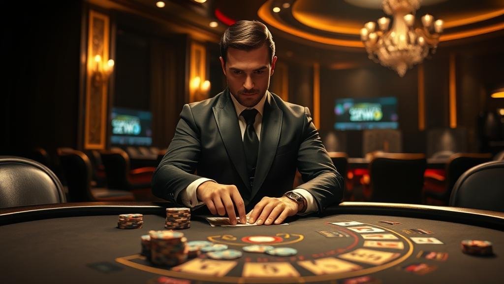 หน้าจอแท็บเล็ตแสดงเกมบาคาร่า