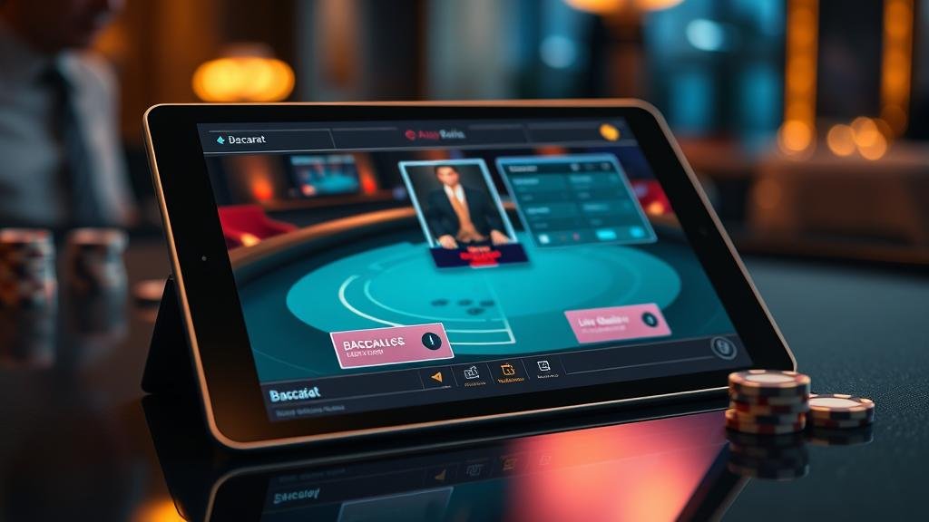ผู้เล่นบาคาร่ากำลังใช้แท็บเล็ต