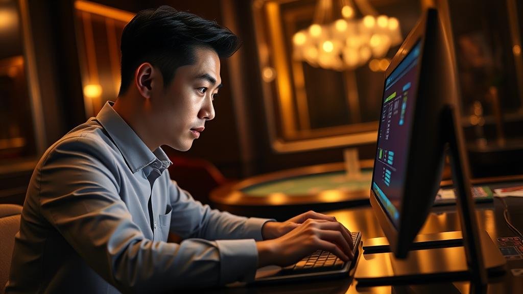 หน้าจอเกมบาคาร่าบนคอมพิวเตอร์