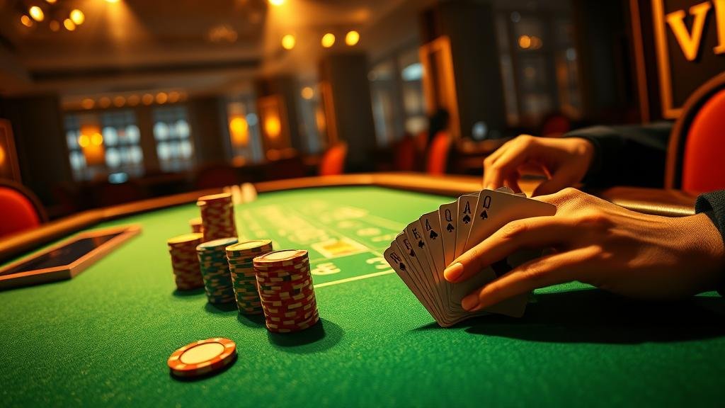 ตัวอย่างเค้าไพ่บาคาร่าและภาพการวางเดิมพัน