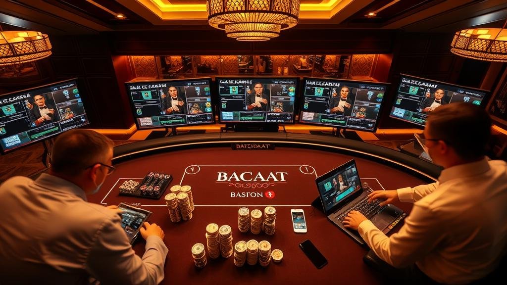 ภาพนักเดิมพันที่ประสบความสำเร็จกับการเล่นบาคาร่าหลายโต๊ะ