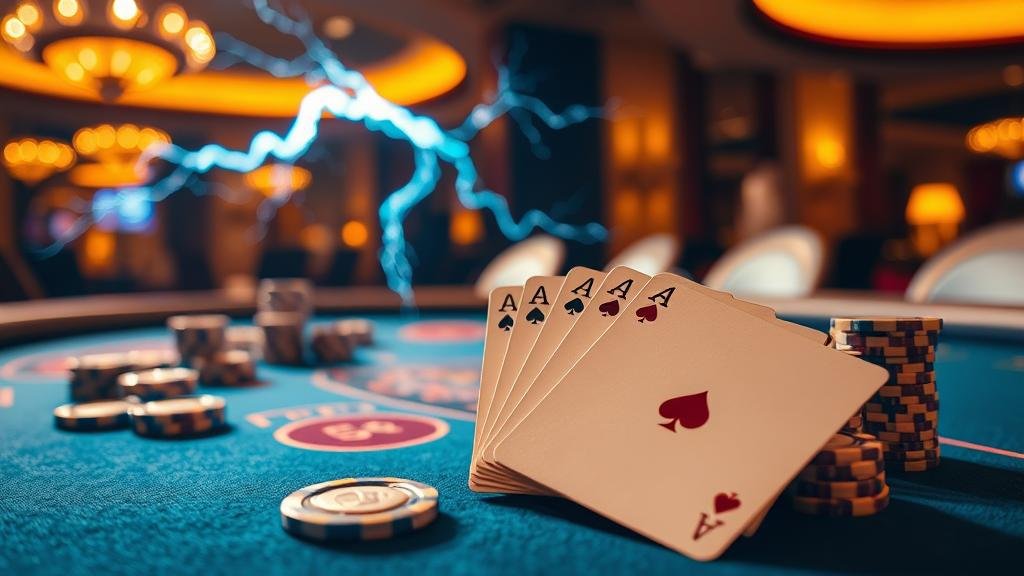 ภาพแสดงการวางเดิมพันหลายโต๊ะในเกมบาคาร่า