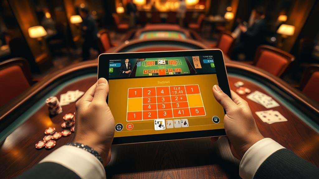 การเลือกห้องบาคาร่า PragmaticLive บนแท็บเล็ต