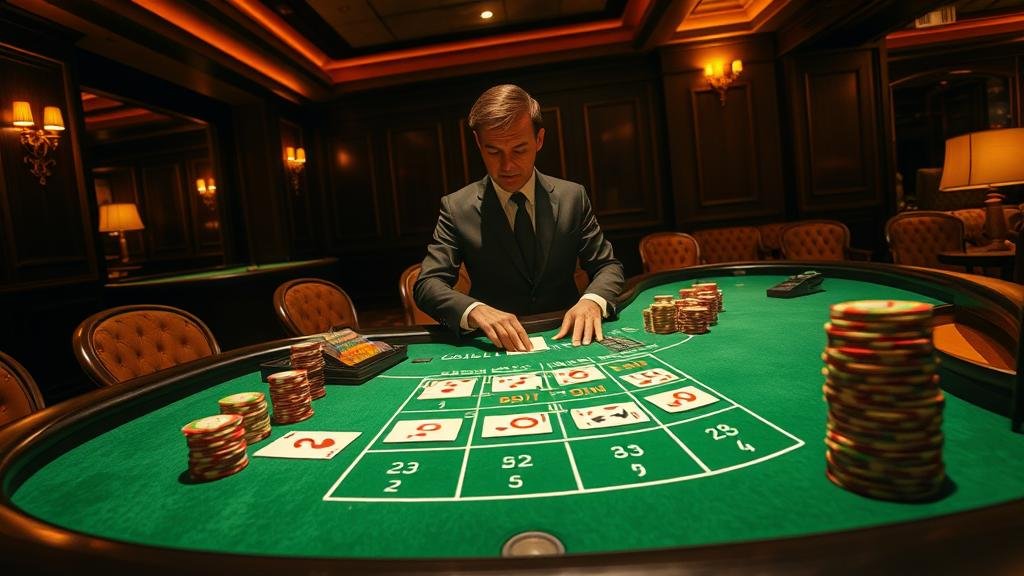 นักพนันกำลังวิเคราะห์รูปแบบการเล่นบาคาร่า