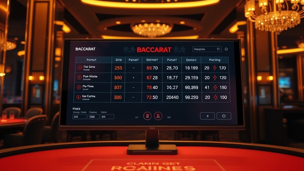 ตารางแสดงเค้าไพ่บาคาร่ารูปแบบต่างๆ