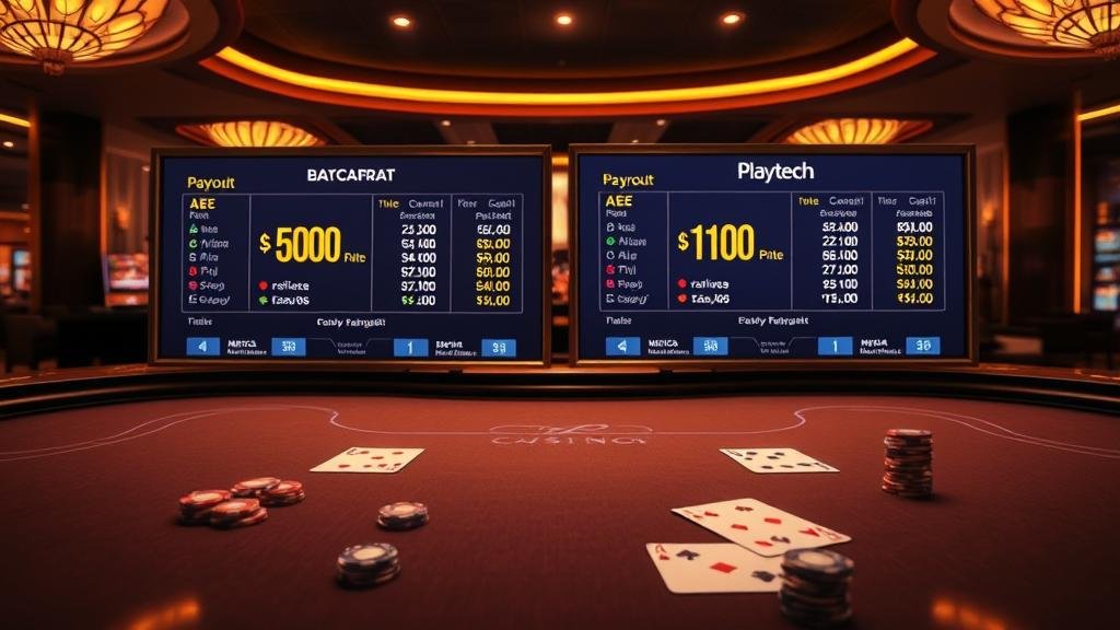 เปรียบเทียบหน้าจอเกมบาคาร่า AE และ Playtech