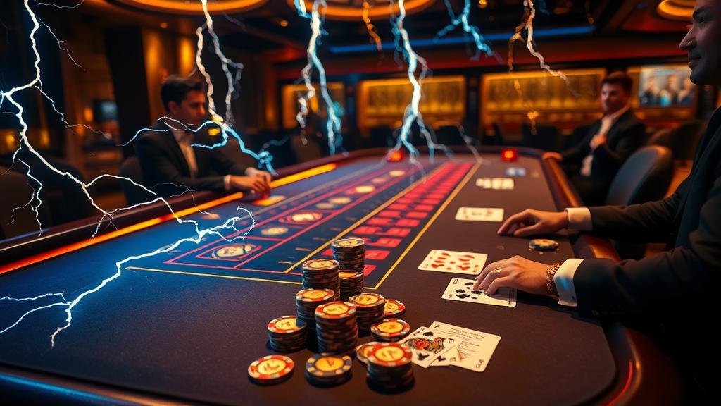 การ์ดบาคาร่าพร้อมเอฟเฟกต์สายฟ้า