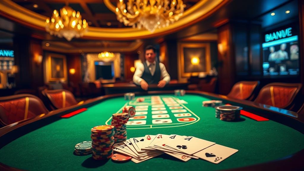 ดีลเลอร์สดกำลังแจกไพ่บาคาร่าสายฟ้า