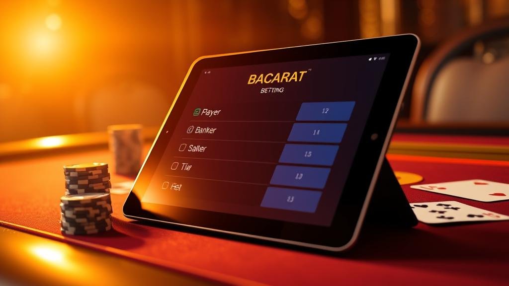 หน้าจอแสดงผลลัพธ์บาคาร่าสดบนแท็บเล็ต