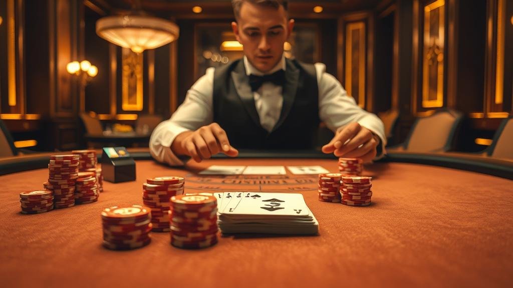การวางเดิมพันชิปบนโต๊ะบาคาร่า