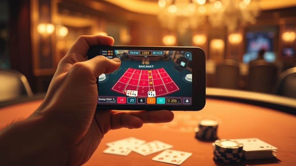 การเลือกห้องบาคาร่าบนแท็บเล็ต