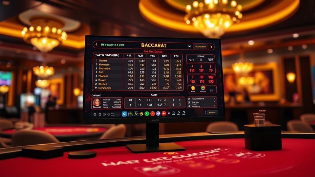 หน้าจอเกมบาคาร่า DG บนมือถือพร้อมสถิติ