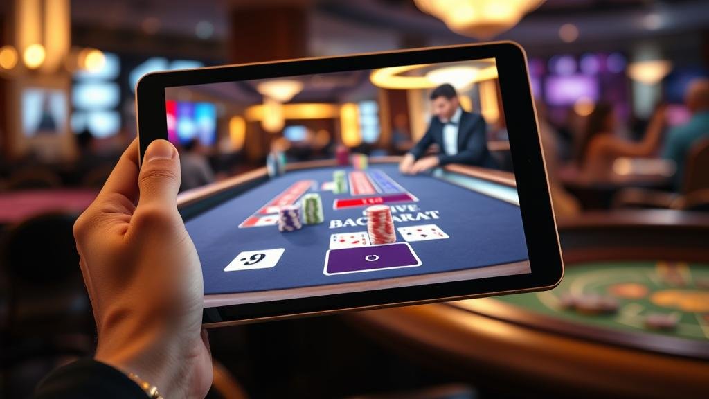 กราฟสถิติบาคาร่าบนแท็บเล็ต