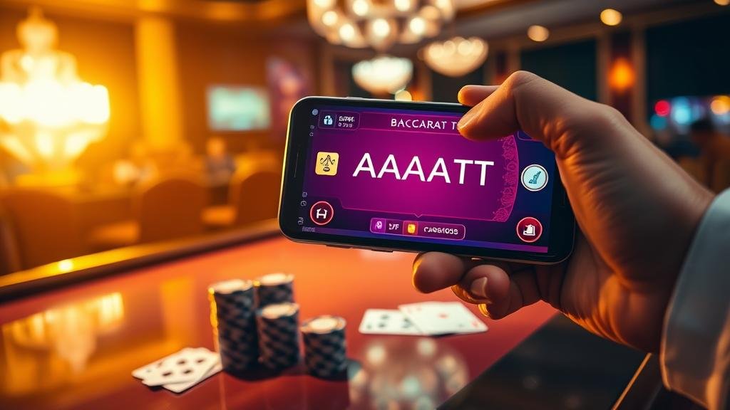 นักพนันกำลังวิเคราะห์สูตรบาคาร่าบนมือถือ