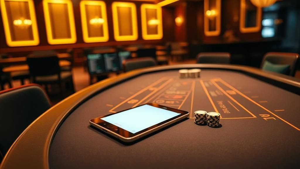 เค้าไพ่บาคาร่าบนแท็บเล็ต