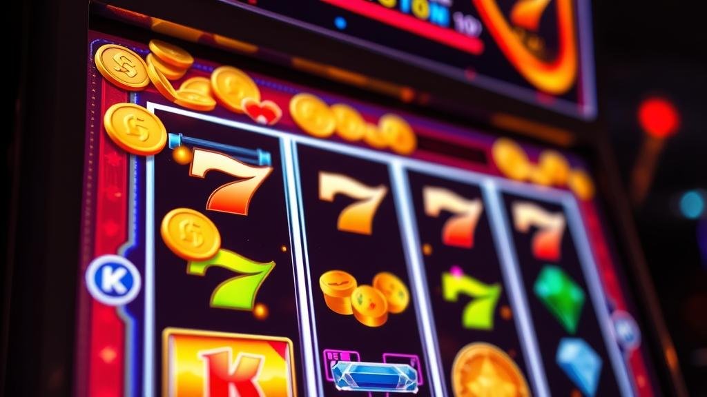 ปุ่มปรับเบทและปุ่มสปินบนเครื่องสล็อต