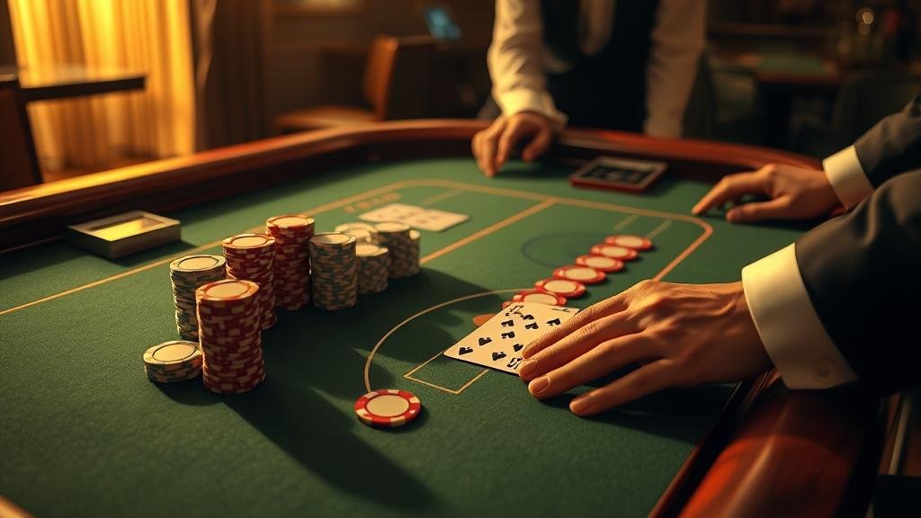 ดีลเลอร์สาวสวยแจกไพ่บาคาร่า