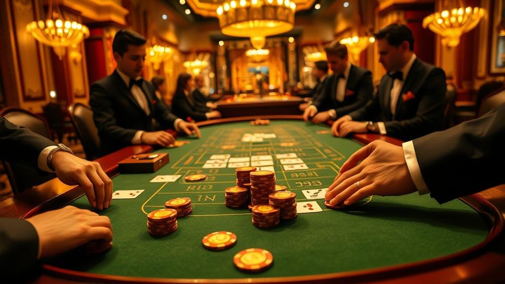 หน้าจอแท็บเล็ตแสดงเค้าไพ่บาคาร่า