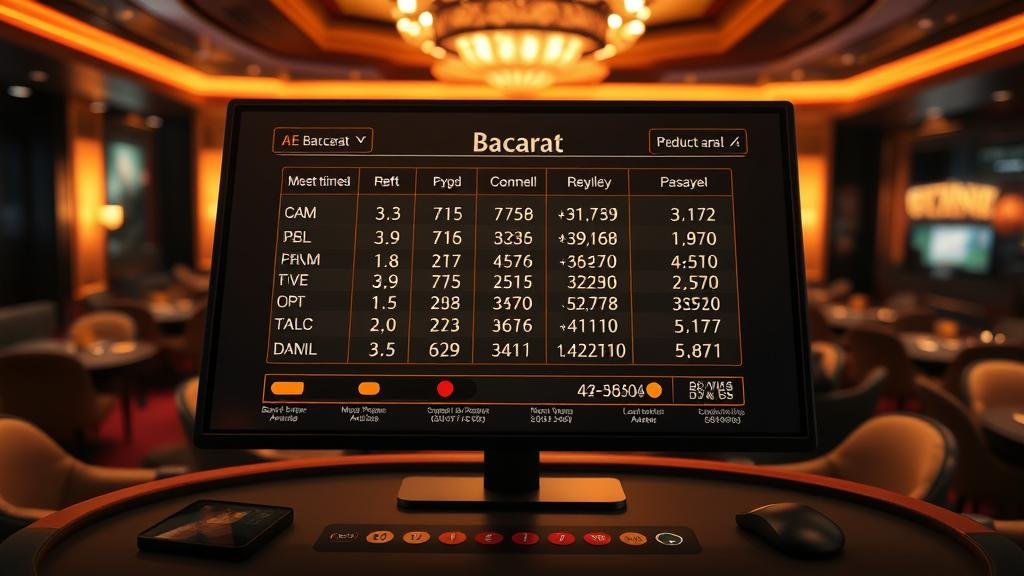 นักพนันกำลังวิเคราะห์เค้าไพ่บาคาร่าบนมือถือ