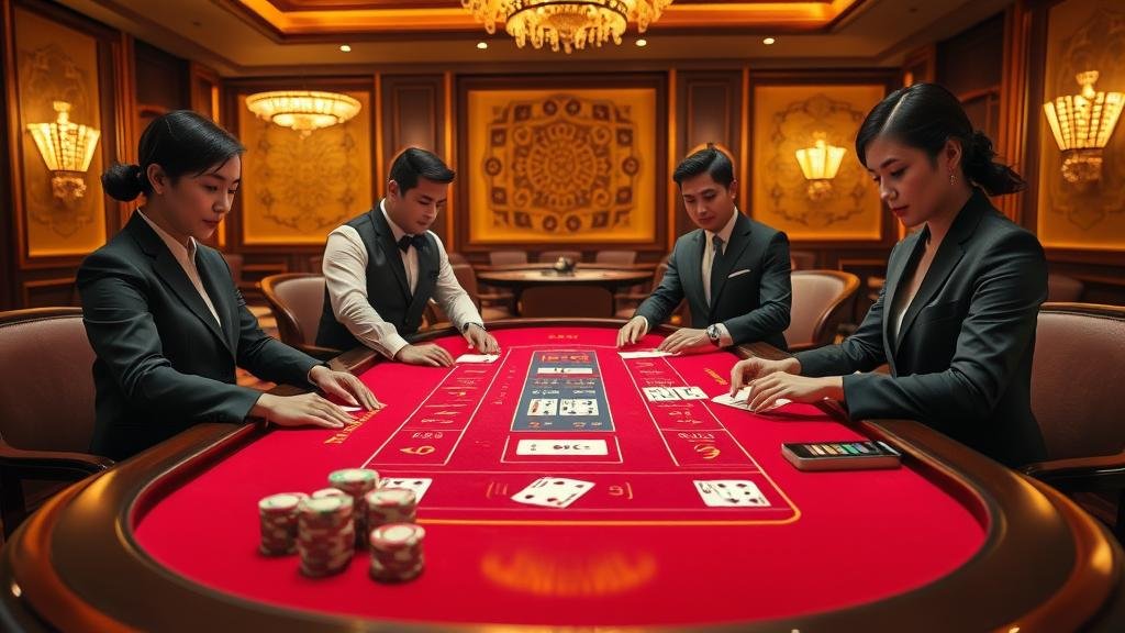 ดีลเลอร์บาคาร่ากำลังเปิดไพ่พร้อมตัวคูณพิเศษ